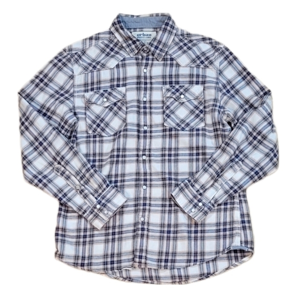 urban pipeline Other - Urban Pipline Men's button down blue, orange and cream shirt‎ size M